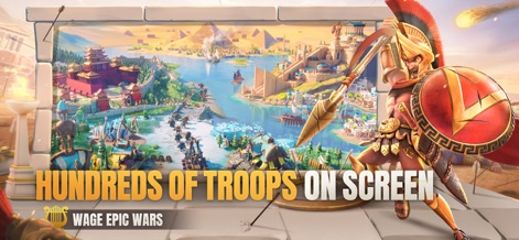 Rise of Kingdoms - L'application déploie des affrontements d'envergure, avec des centaines de troupes visibles à l'écran, promettant des guerres épiques et des stratégies dynamiques.