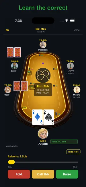GTO Poker - Play & Learn screenshot 1