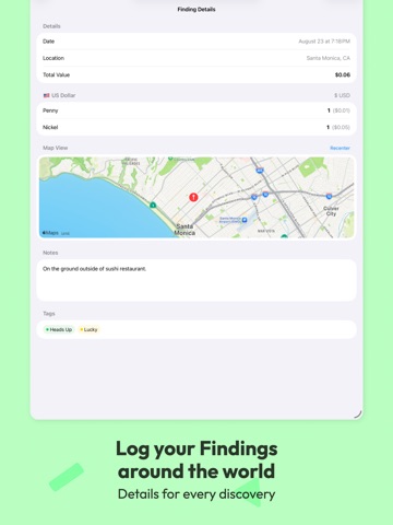 Findings: Money Discovery Log iPad screenshot