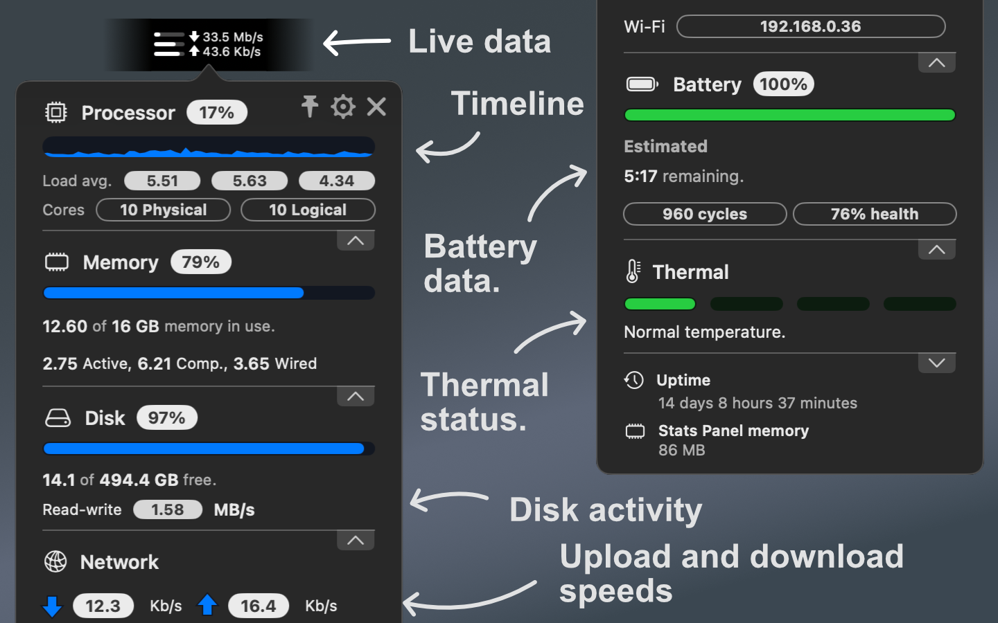 Stats Panel - System Monitor screenshot 8