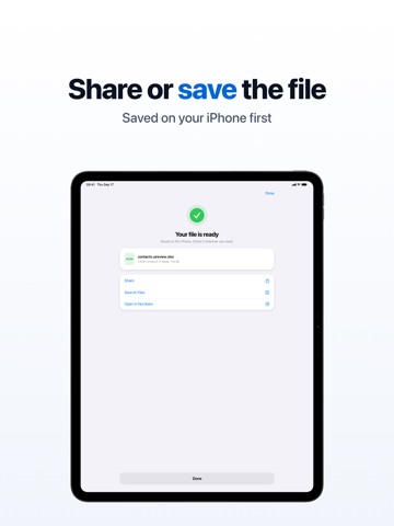 Export Contacts to CSV & Excel iPad screenshot