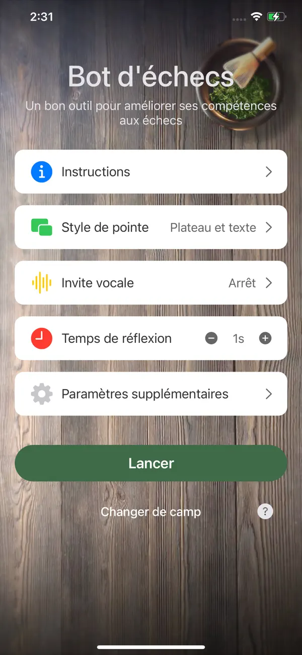 Screenshot #1 pour ChessBot-Assistant IA d’échecs