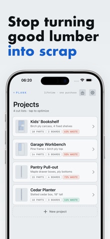 Plank: Cut List Optimizer iPhone screenshot