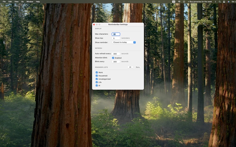 ReminderBar screenshot