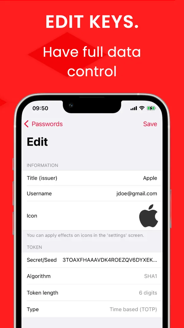 Raivo - Authentifizierungs app Screenshot 3