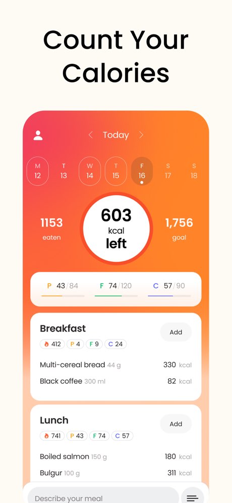 Calorie Counter & Food Tracker screenshot 1