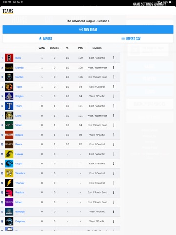 BT Basketball Stats iPad screenshot