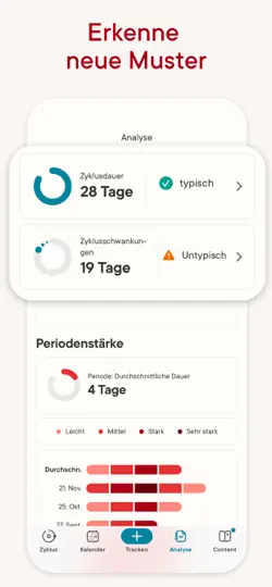Screenshot von Clue Perioden Kalender auf dem iPhone 6