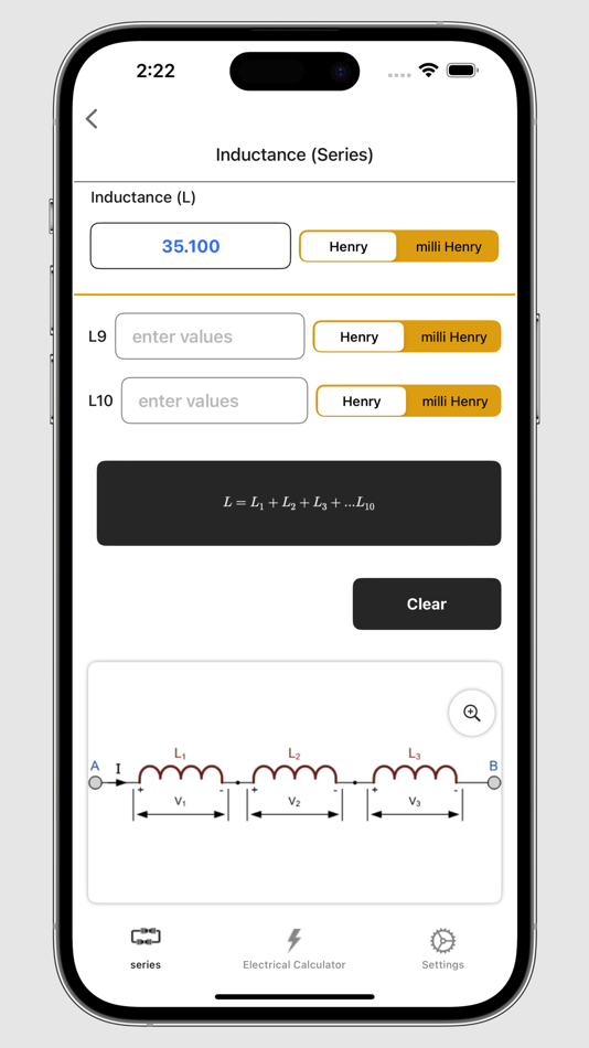 #8. Electrical Series Calculator (iOS) Podle: V PUGAZHENTHI