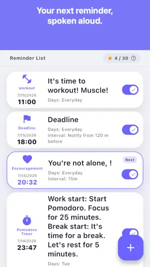 Yominder - Voice Reminder screenshot 2