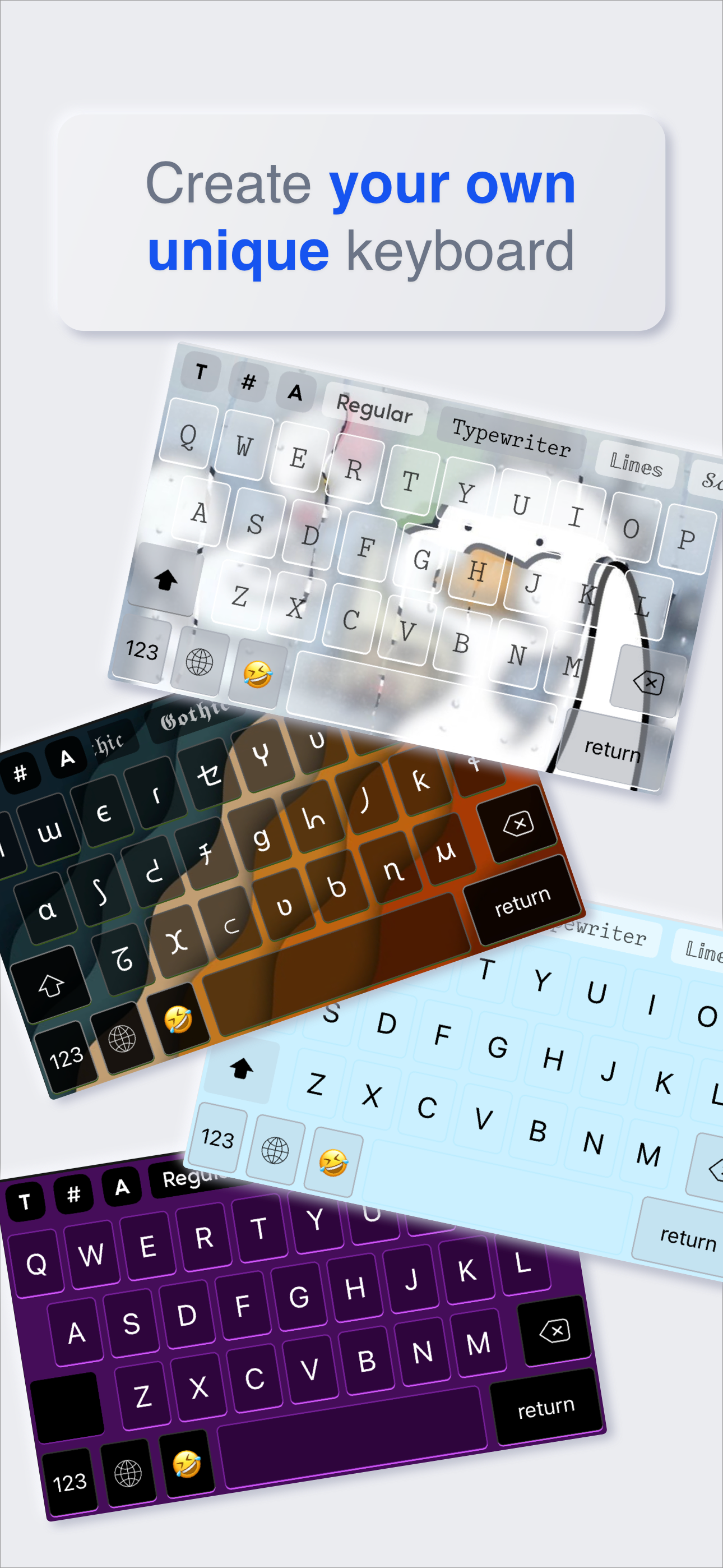 Fonts & Tags: Custom keyboard