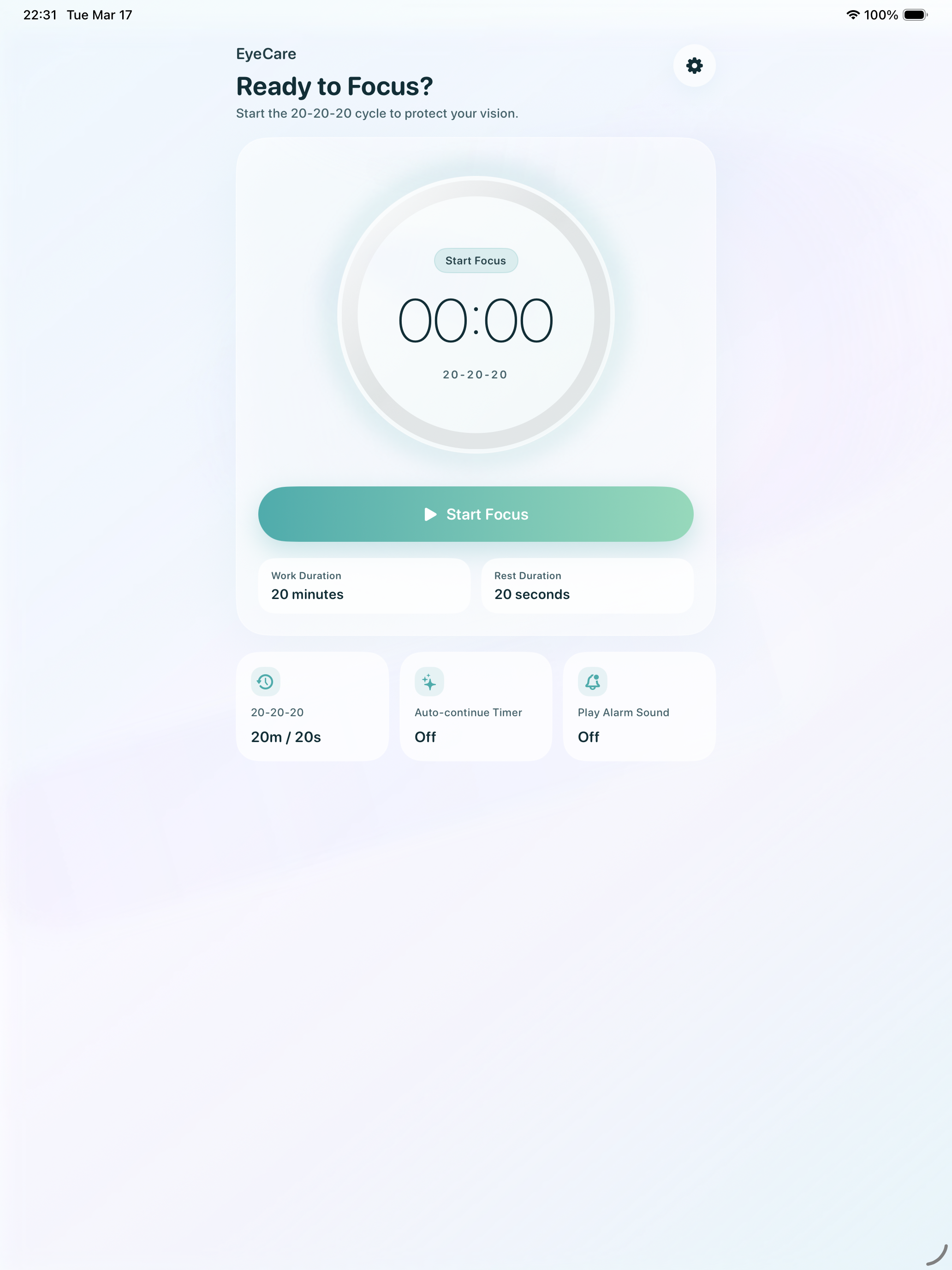 EyeCare: 20-20-20 Pomodoro screenshot 5