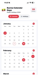 Burma Calendar Days screenshot