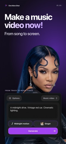 One More Shot - AI Music Video App Store screenshot 1