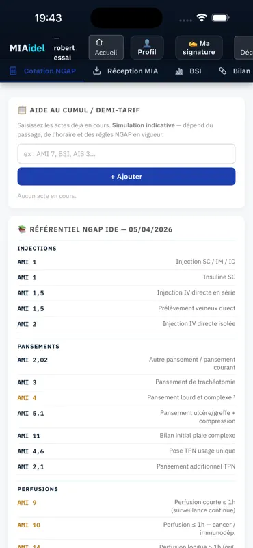 MIAidel NGAP infirmier libéral screenshot 5 of 6
