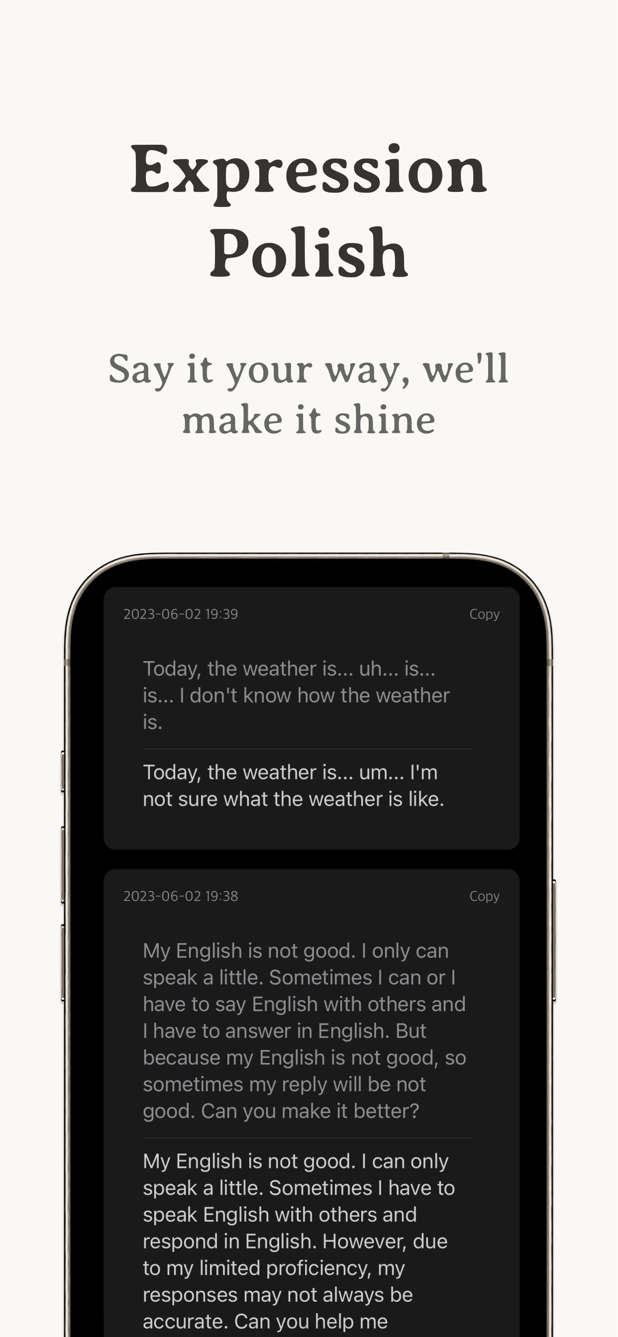 Do Not Type - Speak and Polish