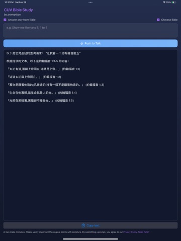 AI Bible Study iPad screenshot