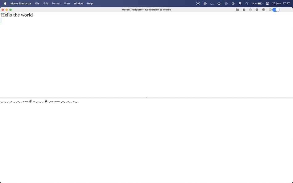 #1. Morse Traductor (macOS) 由: devulder jean-paul