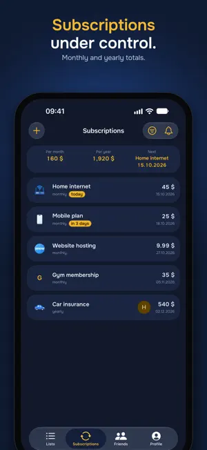 Shopping: shared lists screenshot 3