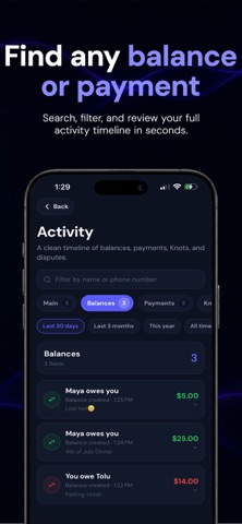 Knot - Track Debt with Friends iPhone screenshot