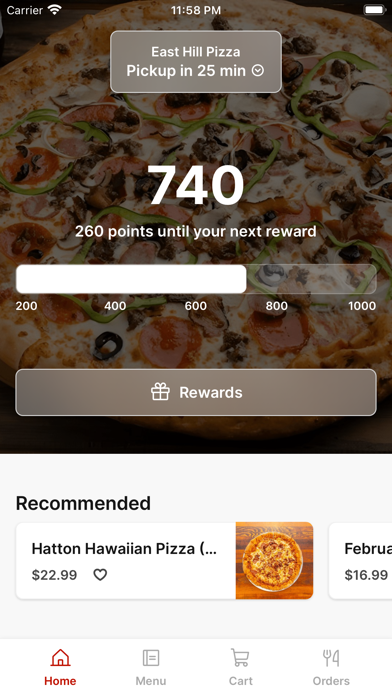 East Hill Pizza To Go iPhone screenshot 1 - Food & Drink app