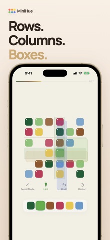 MiniHue: Color Mini Sudoku 6x6 iPhone screenshot
