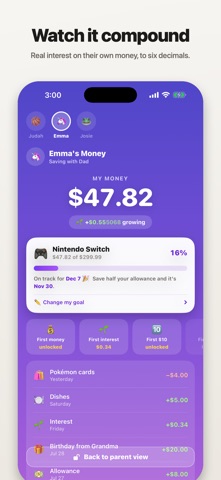 Beanstalk: Allowance Tracker iPhone screenshot