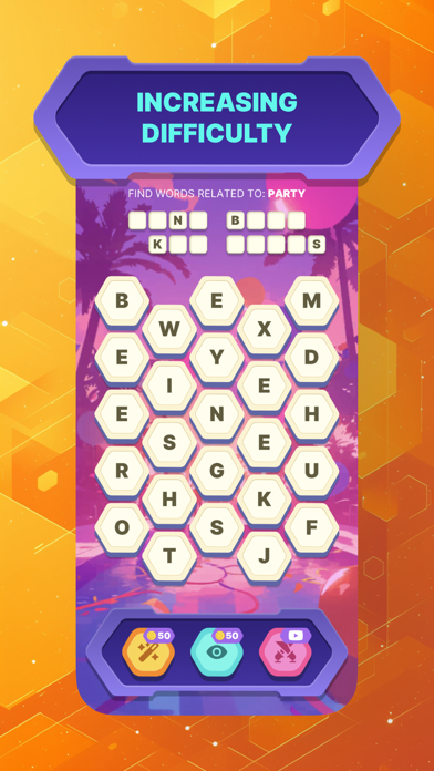 Hexagonal Word Search Screenshot