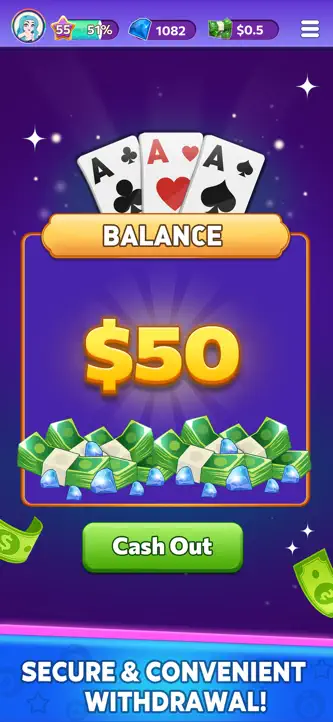 Solitaire Flash: Win Real Cash screenshot 1