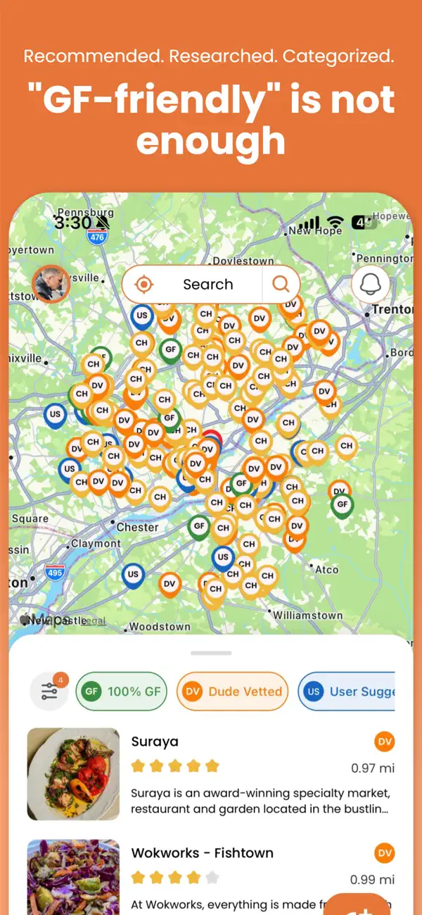 Screenshot #1 pour Gluten Dude: GF Restaurants