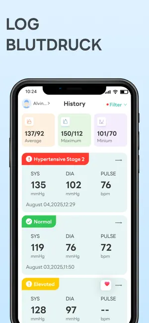 Blutdruck Messen App: BP Mate iPhone screenshot 5