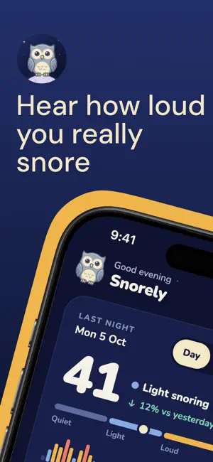 Snore recorder app - Snorely screenshot 1