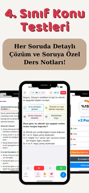 4. Sınıf Tüm Dersler Test Çöz screenshot 2