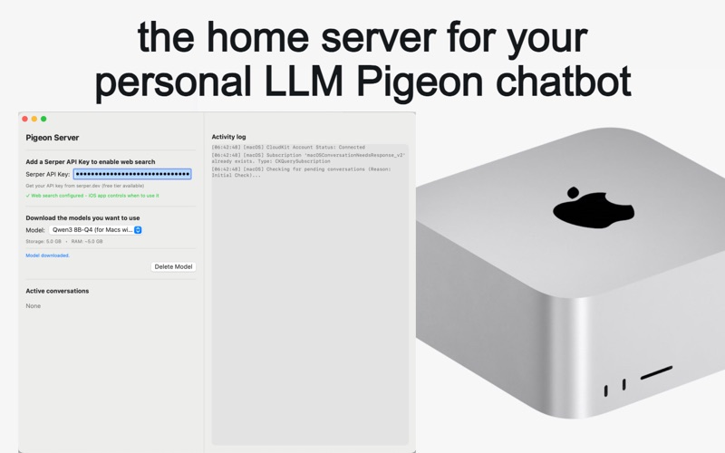 LLM Pigeon Server app screenshot