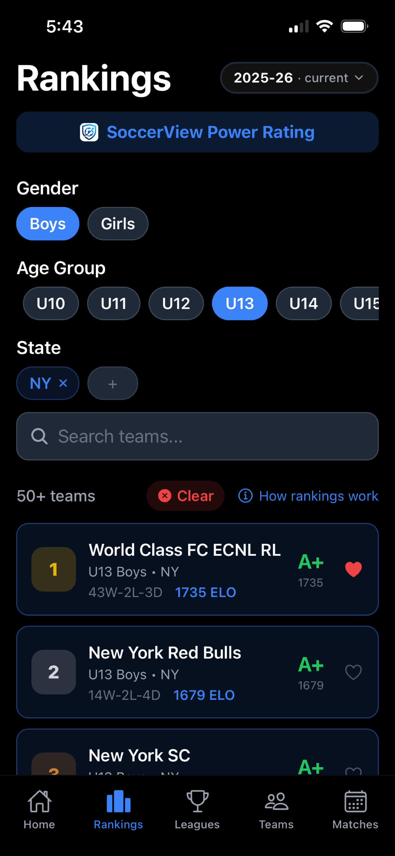 SoccerView: Youth Rankings screenshot 3