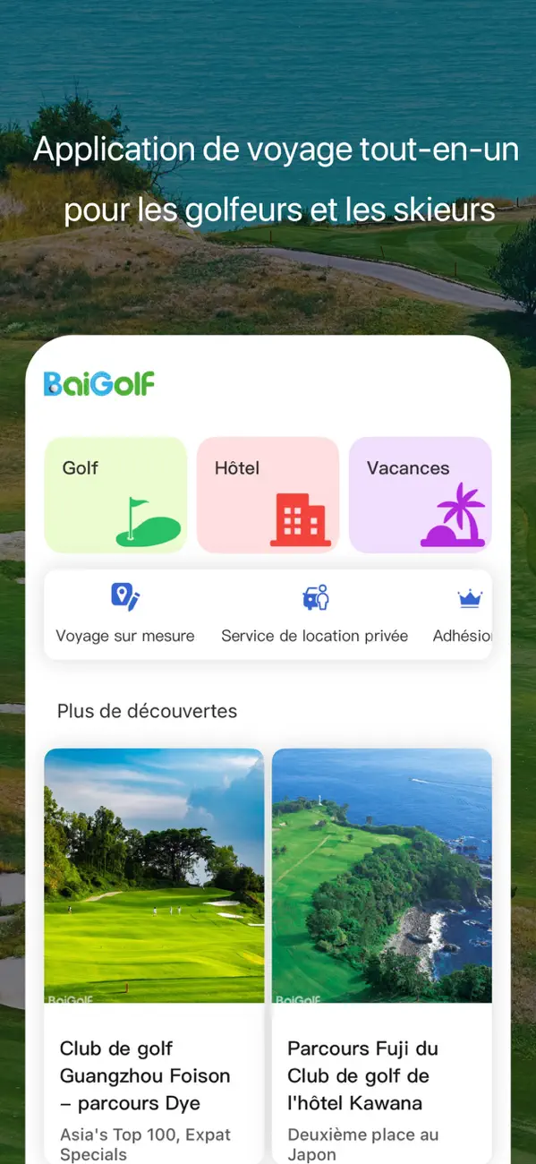 Screenshot #1 pour BaiGolf Réservation Golf