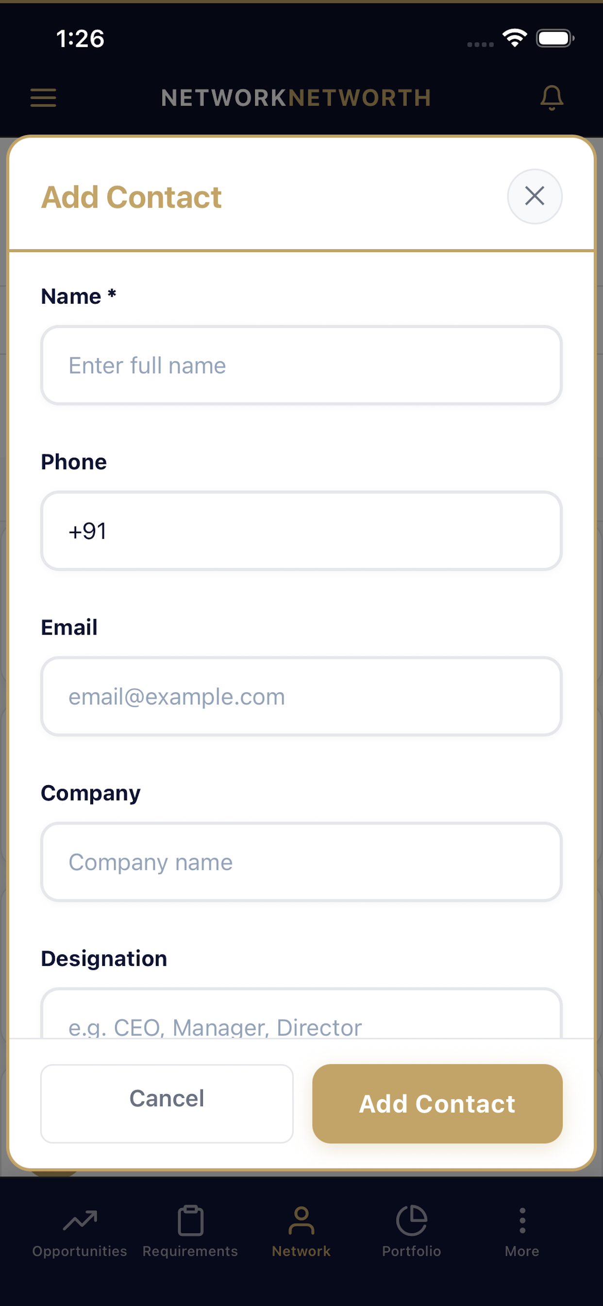 NetworkNetworth App