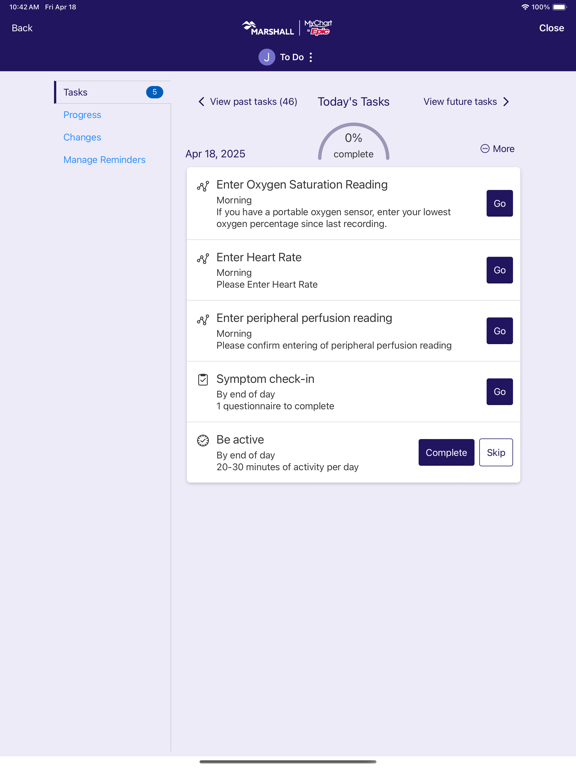 Marshall MyChart iPad screenshot 4 - Medical app