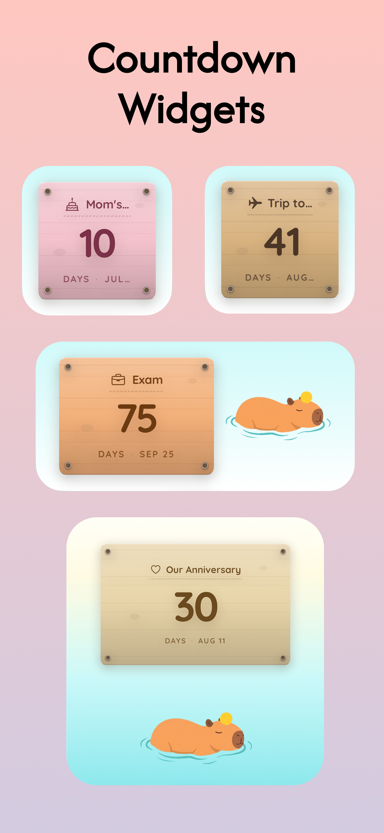 Cozy Countdown Widget: CapyDay screenshot 2