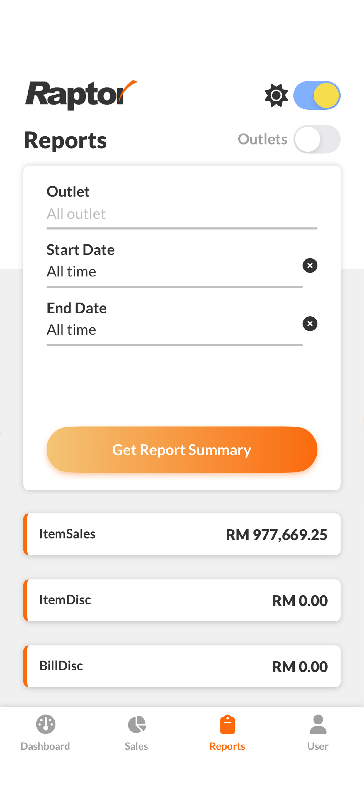 Raptor POS Dashboard screenshot 4