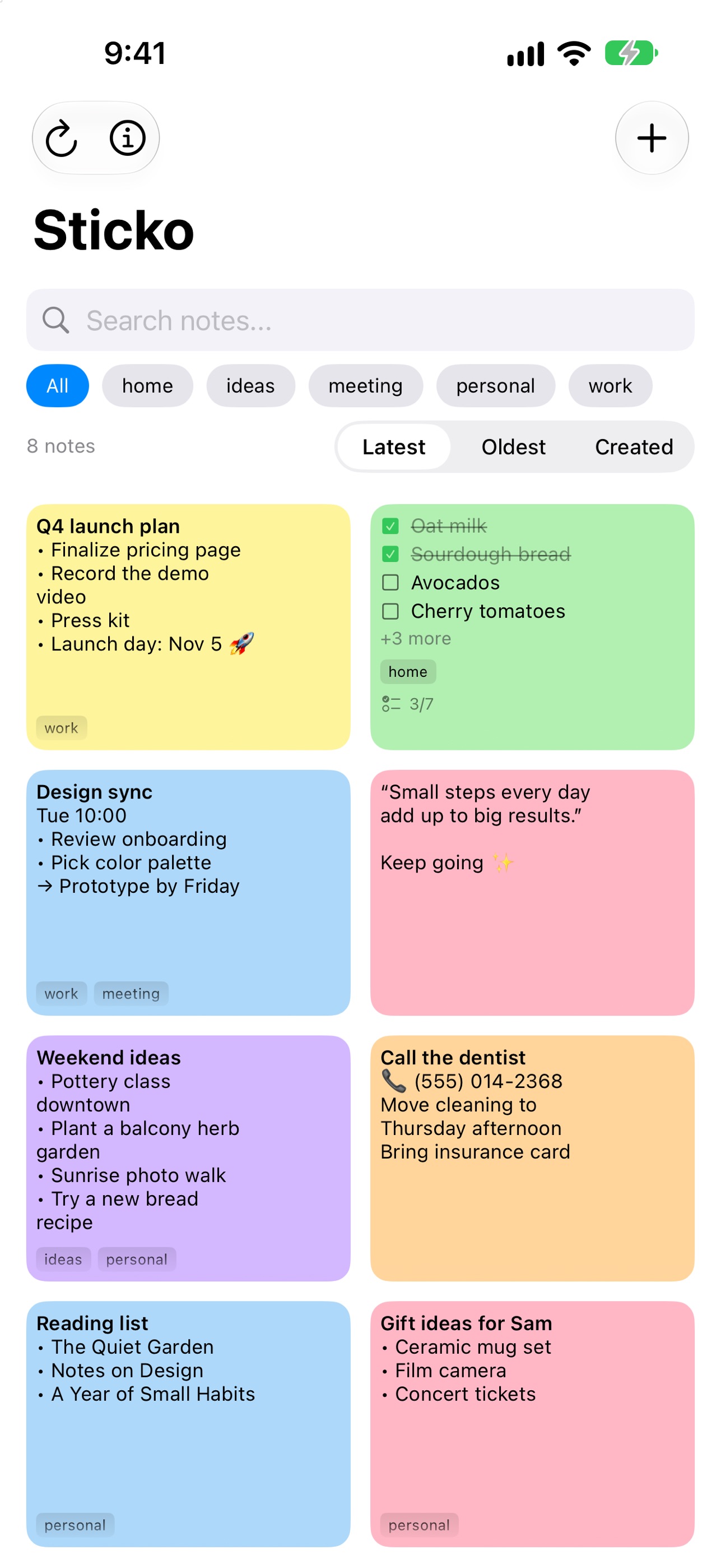 Screenshot 1 of Sticko: Notes & Widget