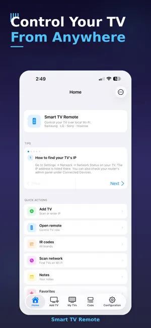 Smart TV Remote IP WIFI PRO screenshot 1
