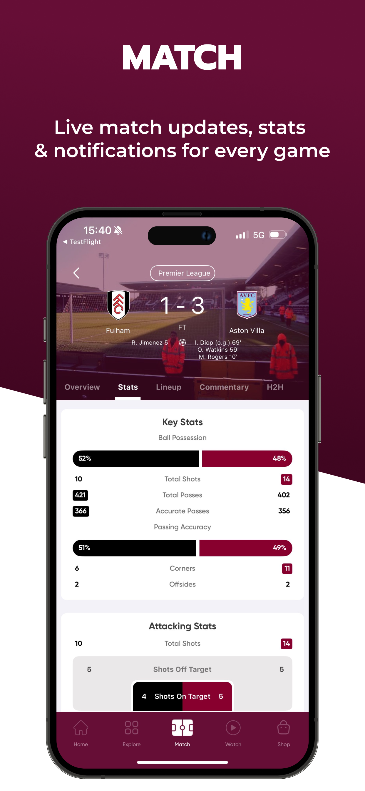 Villa Till I Die - Live Scores screenshot 5