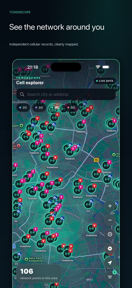 TowerScope: Cell Tower Map screenshot 1
