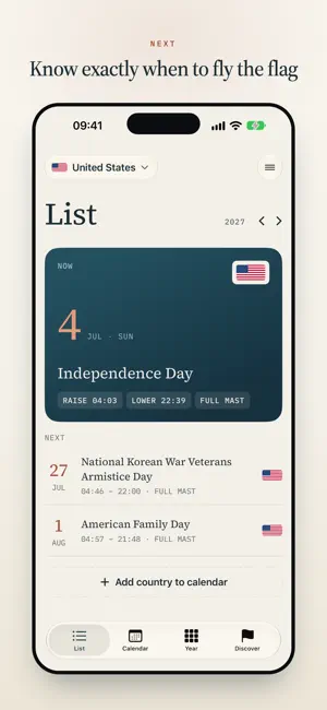 Flag Calendar screenshot 1