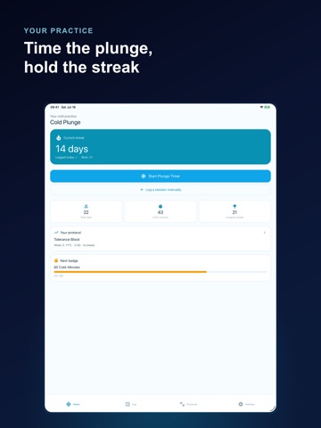 Cold Plunge: Ice Bath Timer iPad screenshot