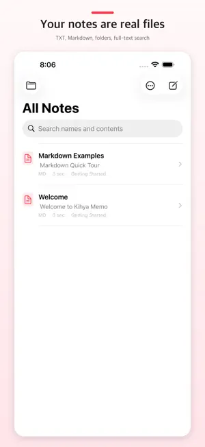 Kihya Memo: Notes & Markdown screenshot 1