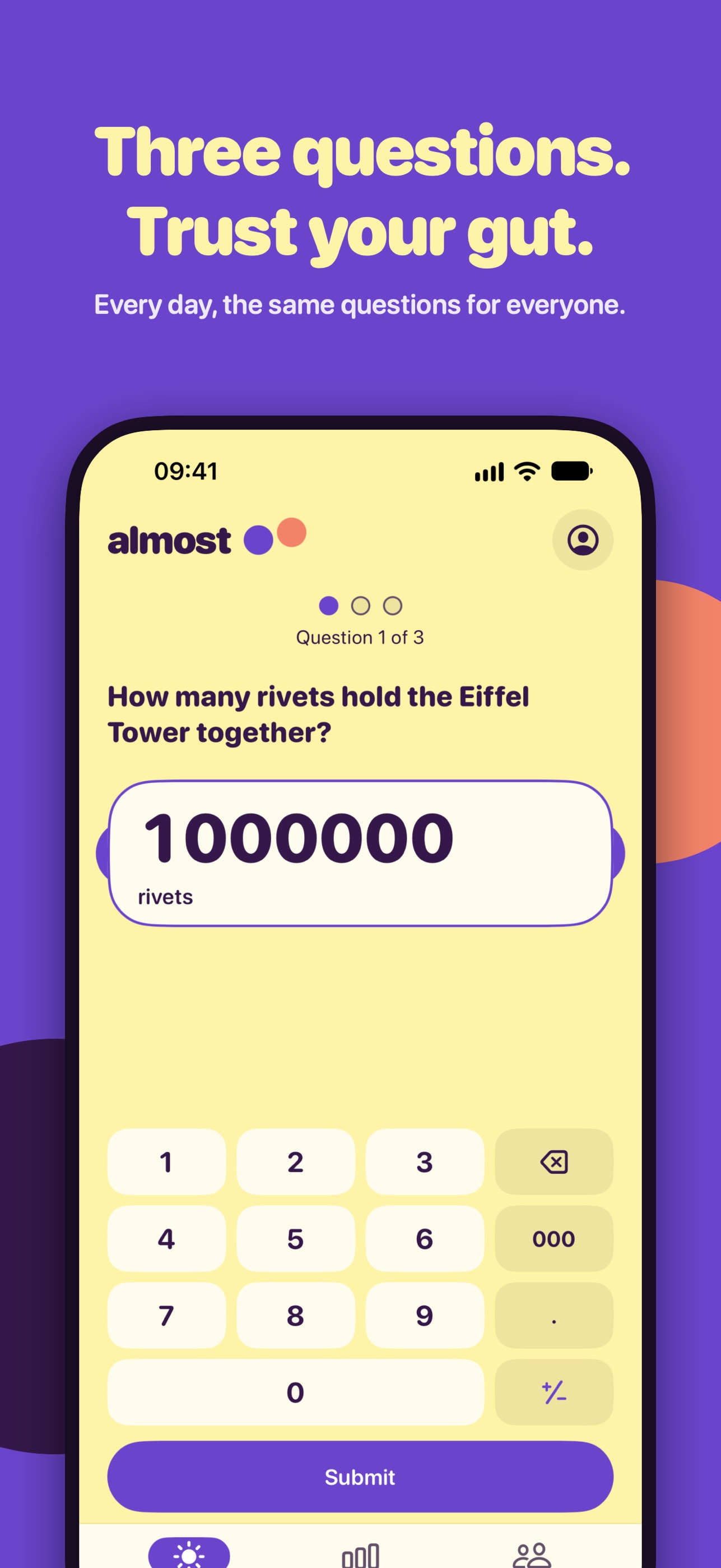 Screenshot 1 of Almost: Daily Number Quiz