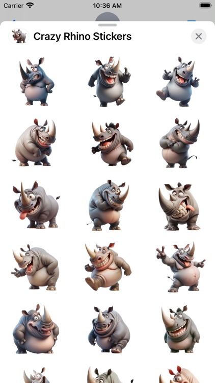 Crazy Rhino Stickers