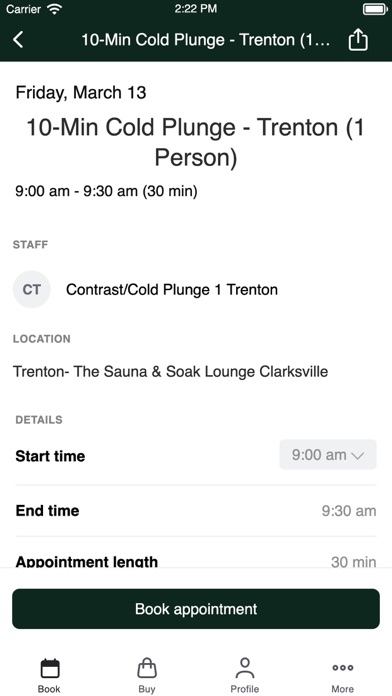 The Sauna & Soak Lounge iPhone screenshot